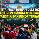 Berita Piala Dunia 4 Juli 2026: Hasil Pertandingan, Jadwal, Statistik, dan Rekor Terbaru. buatkan gambar Dari judul ini