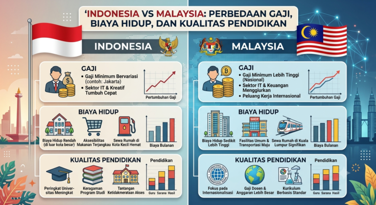 Indonesia vs Malaysia: Perbedaan Gaji, Biaya Hidup, dan Kualitas Pendidikan