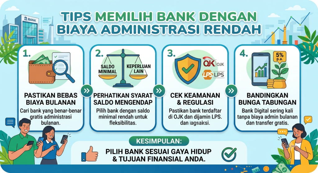 Tips Memilih Bank dengan Biaya Administrasi Rendah agar Tabungan Lebih Maksimal