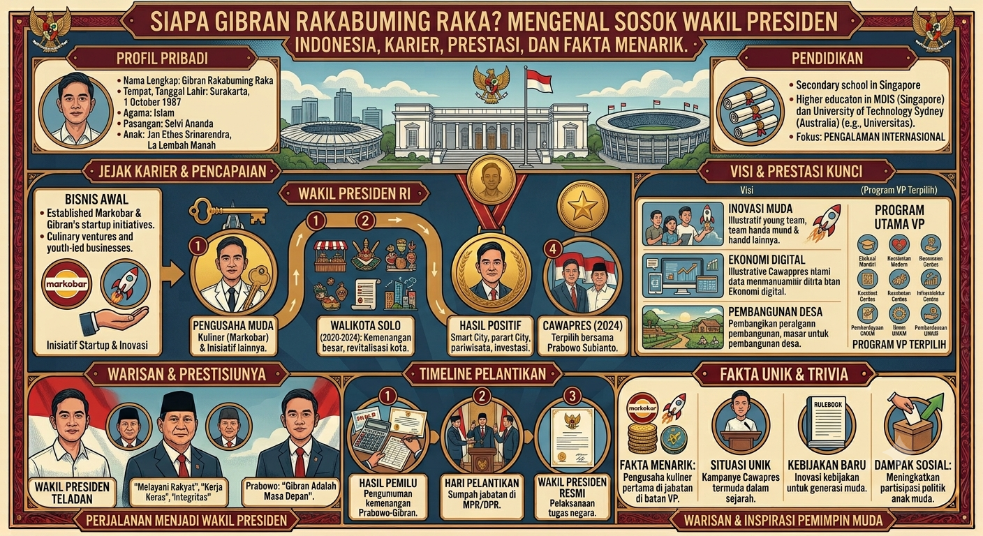 Siapa Gibran Rakabuming Raka? Mengenal Sosok Wakil Presiden Indonesia, Karier, Prestasi, dan Fakta Menarik