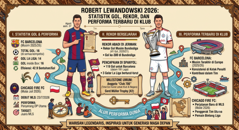 Robert Lewandowski 2026: Statistik Gol, Rekor, dan Performa Terbaru di Klub