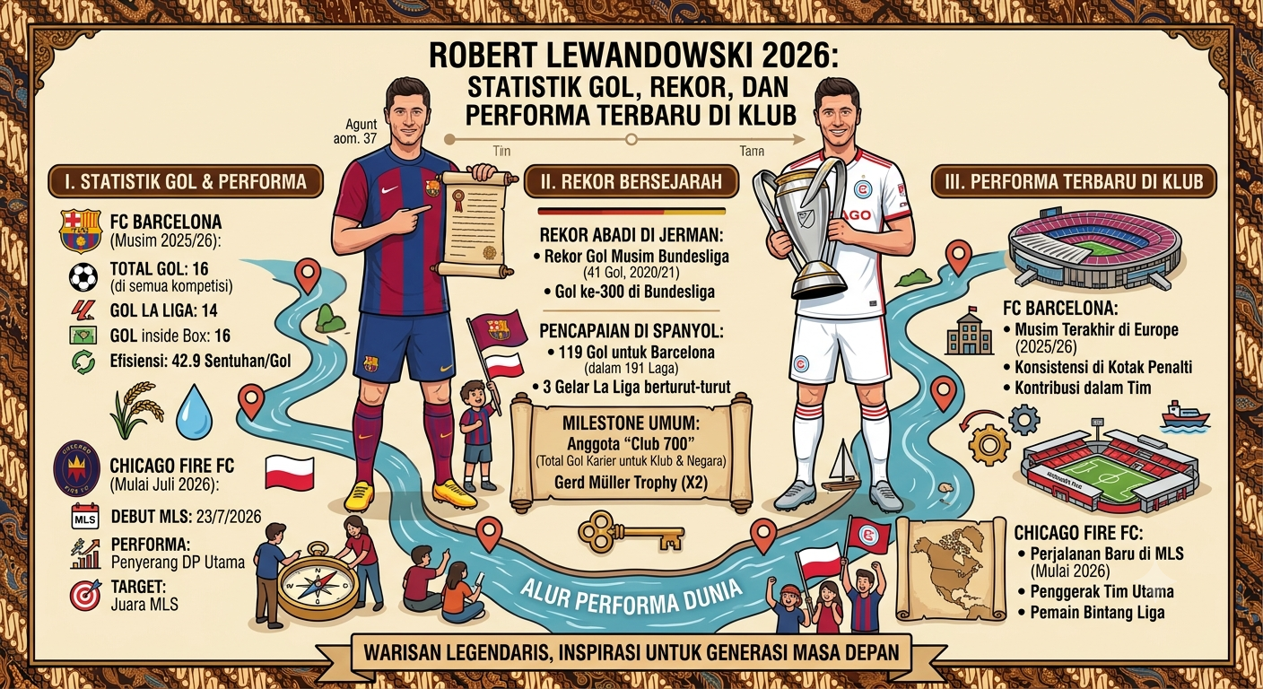 Robert Lewandowski 2026: Statistik Gol, Rekor, dan Performa Terbaru di Klub