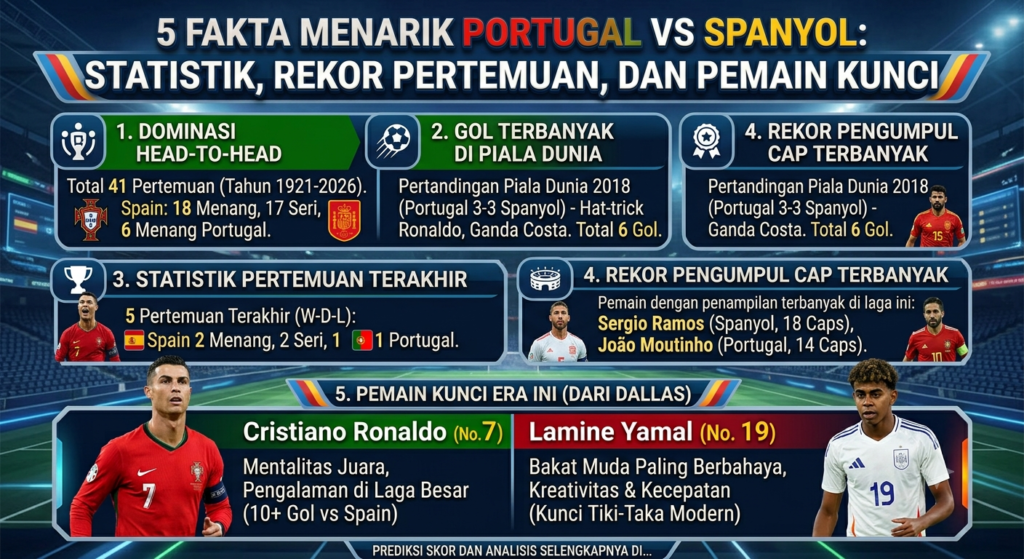 5 Fakta Menarik Portugal vs Spanyol: Statistik, Rekor Pertemuan, dan Pemain Kunci