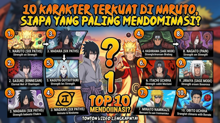 10 Karakter Terkuat di Naruto, Siapa yang Paling Mendominasi?