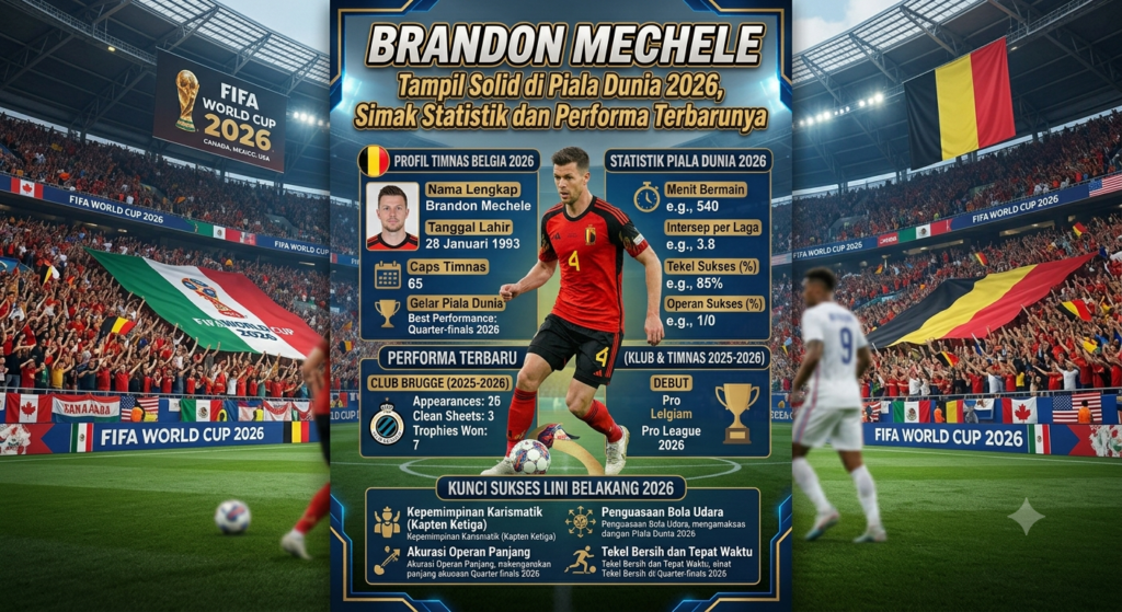 Brandon Mechele Tampil Solid di Piala Dunia 2026, Simak Statistik dan Performa Terbarunya