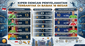 Kiper dengan Penyelamatan Terbanyak di Babak 16 Besar