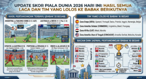 Update Skor Piala Dunia 2026 Hari Ini: Hasil Semua Laga dan Tim yang Lolos ke Babak Berikutnya