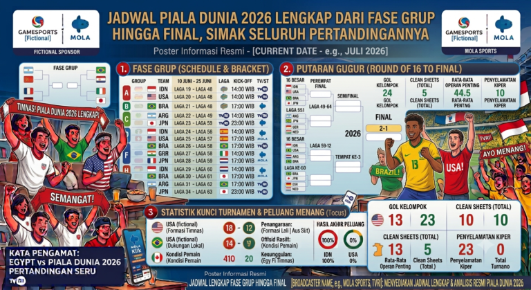 Jadwal Piala Dunia 2026 Lengkap dari Fase Grup hingga Final, Simak Seluruh Pertandingannya