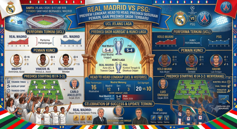 Real Madrid vs PSG: Preview Lengkap, Head to Head, Prediksi Susunan Pemain, dan Prediksi Skor Terbaru