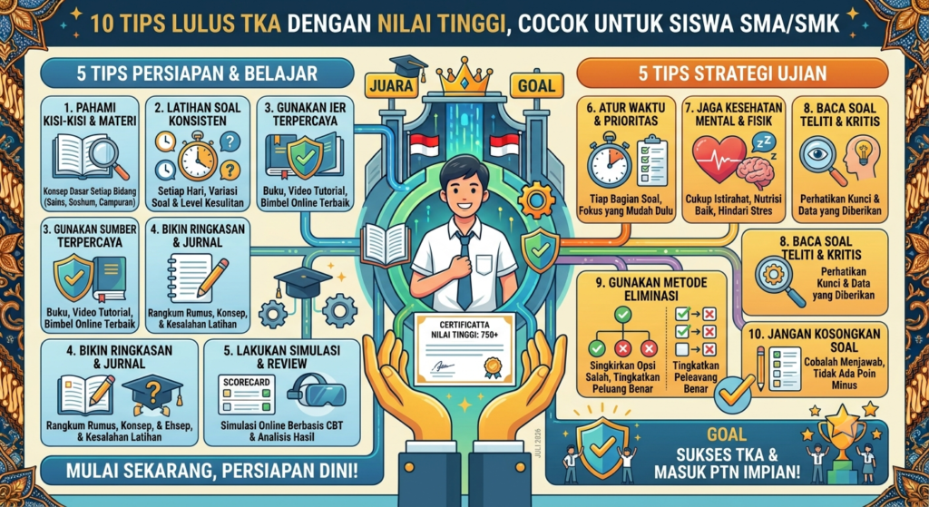 10 Tips Lulus TKA dengan Nilai Tinggi, Cocok untuk Siswa SMA/SMK