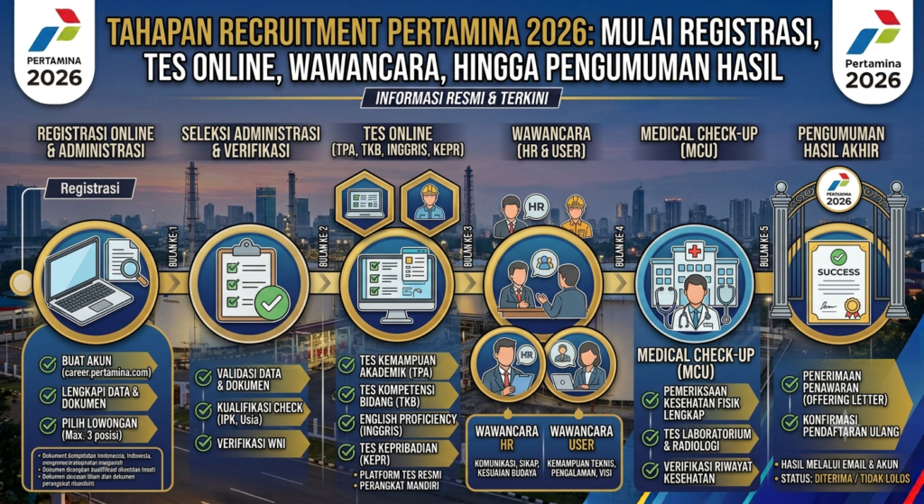 Tahapan Recruitment Pertamina 2026: Mulai Registrasi, Tes Online, Wawancara, hingga Pengumuman Hasil