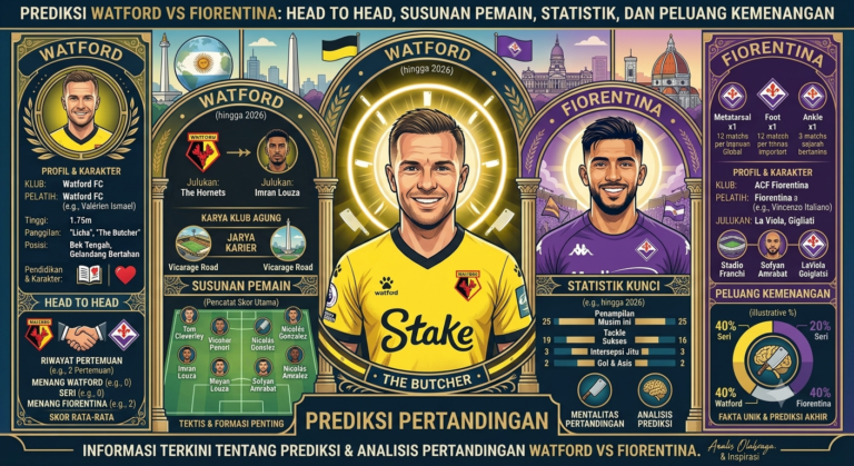 Prediksi Watford vs Fiorentina: Head to Head, Susunan Pemain, Statistik, dan Peluang Kemenangan