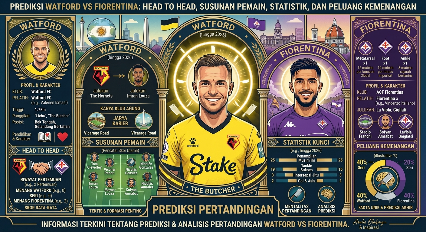 Prediksi Watford vs Fiorentina: Head to Head, Susunan Pemain, Statistik, dan Peluang Kemenangan