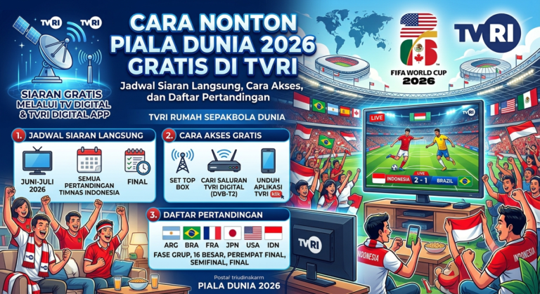 Cara Nonton Piala Dunia 2026 Gratis di TVRI: Jadwal Siaran Langsung, Cara Akses, dan Daftar Pertandingan