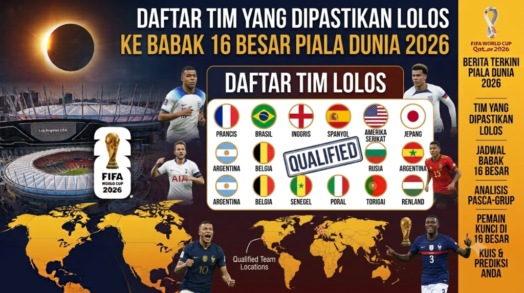Daftar Tim yang Dipastikan Lolos ke Babak 16 Besar Piala Dunia 2026