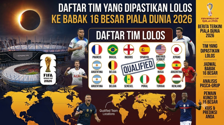 Daftar Tim yang Dipastikan Lolos ke Babak 16 Besar Piala Dunia 2026