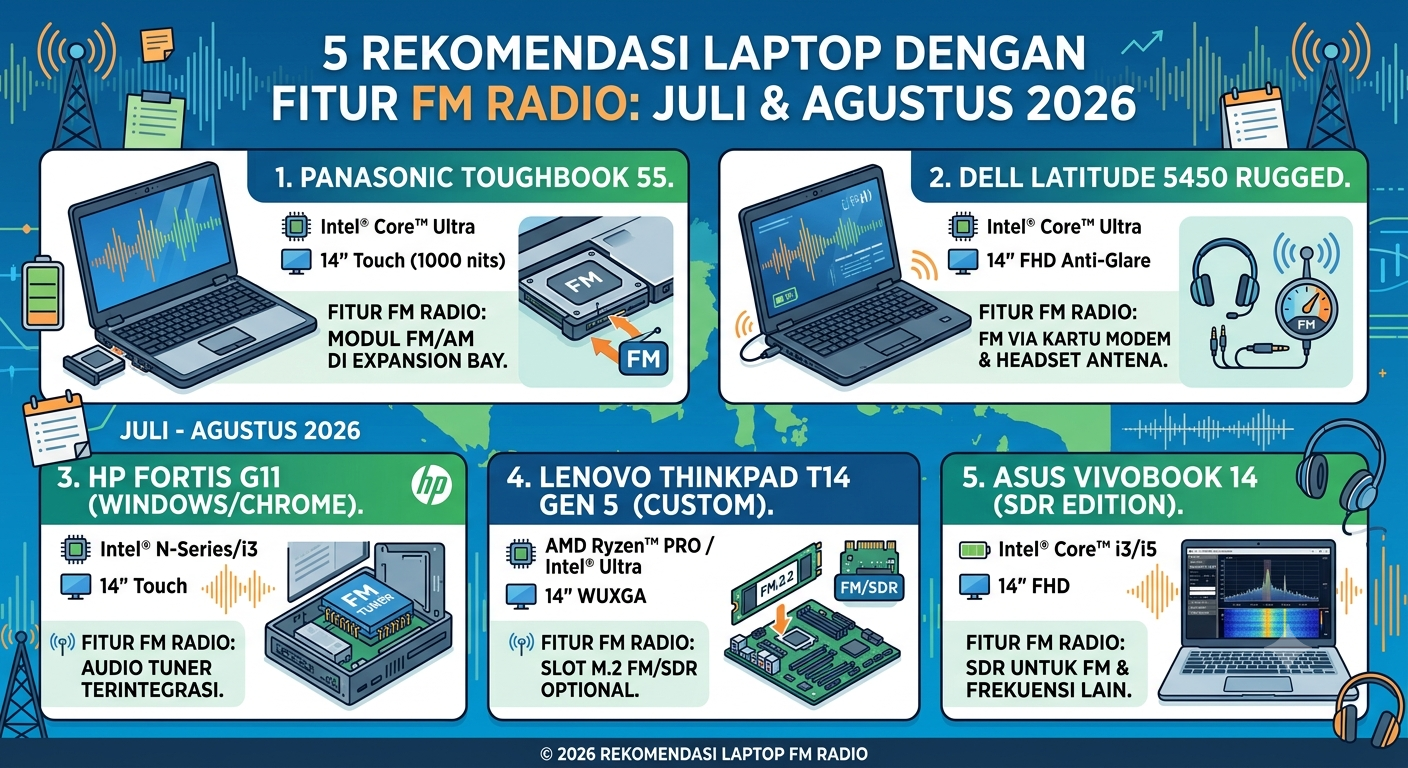 5 Rekomendasi Laptop dengan Fitur FM Radio (Juli & Agustus 2026)