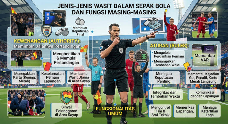 Jenis-Jenis Wasit dalam Sepak Bola dan Fungsi Masing-Masing yang Wajib Diketahui