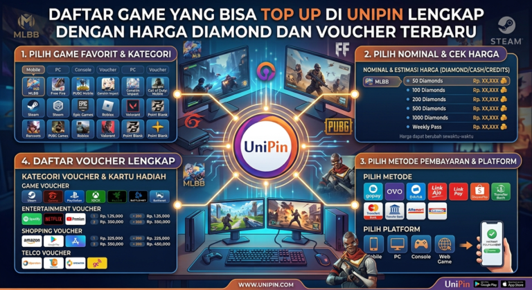 Daftar Game yang Bisa Top Up di UniPin Lengkap dengan Harga Diamond dan Voucher Terbaru
