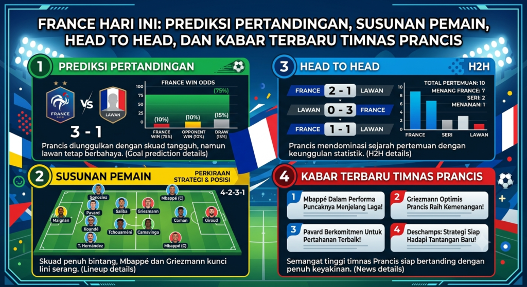 France Hari Ini: Prediksi Pertandingan, Susunan Pemain, Head to Head, dan Kabar Terbaru Timnas Prancis