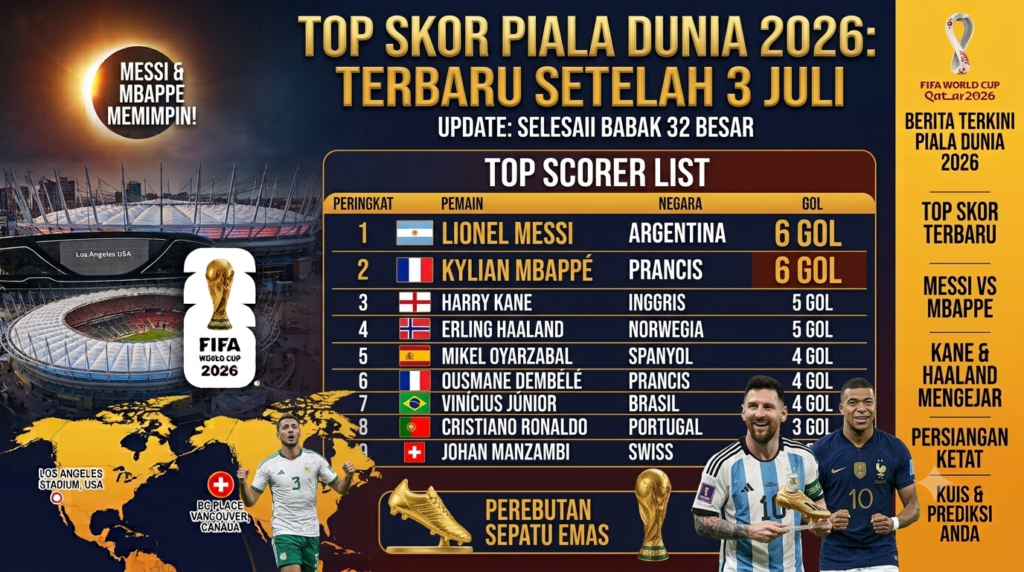 Daftar Tim yang Dipastikan Lolos ke Babak 16 Besar Piala Dunia 2026
