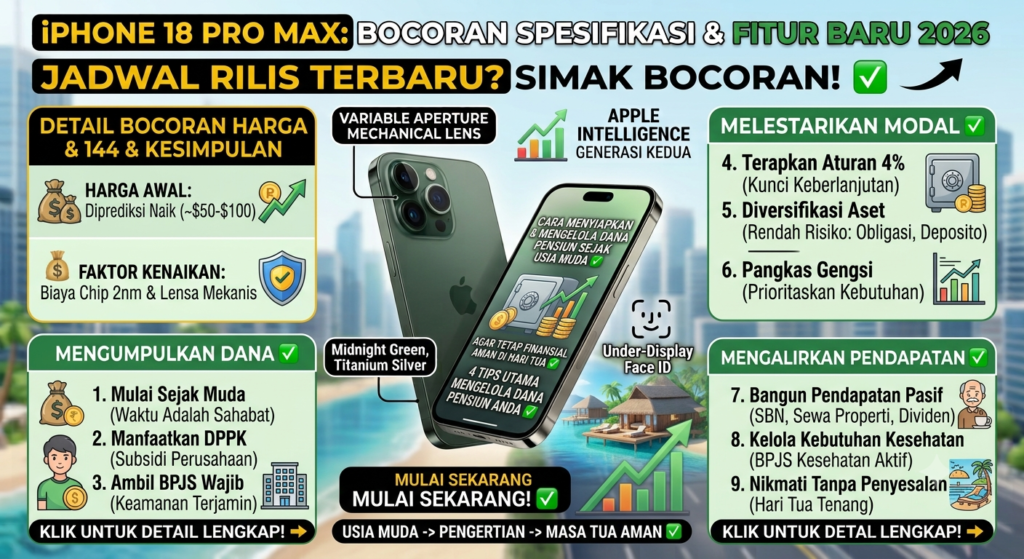 iPhone 18 Pro Max: Bocoran Spesifikasi, Fitur Baru, dan Jadwal Rilis Terbaru 2026