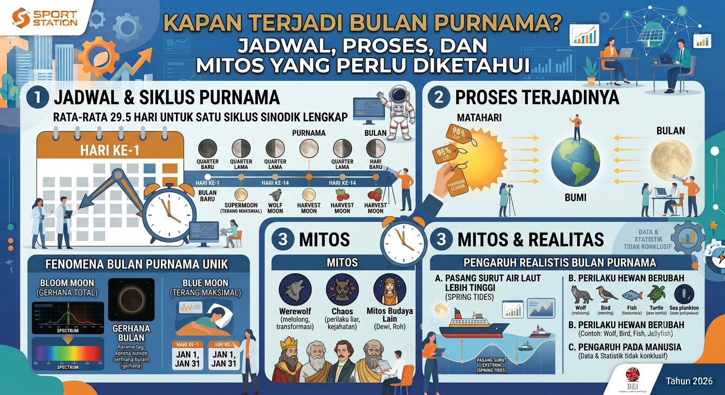 Kapan Terjadi Bulan Purnama? Jadwal, Proses, dan Mitos yang Perlu Diketahui