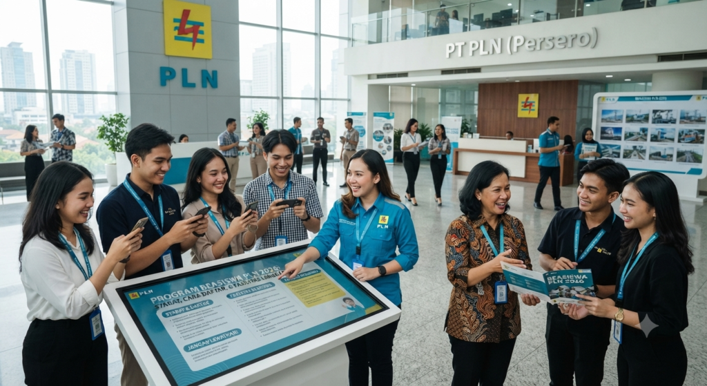 Mahasiswa sedang melakukan persiapan belajar untuk mengikuti tes seleksi PLN Scholarship 2026.