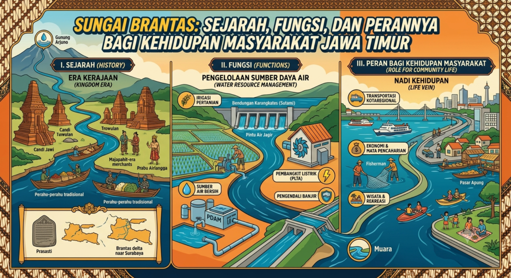 Sungai Brantas: Sejarah, Fungsi, dan Perannya bagi Kehidupan Masyarakat Jawa Timur