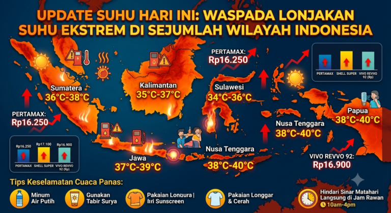 Update Suhu Hari Ini: Waspada Lonjakan Suhu Ekstrem di Sejumlah Wilawah Indonesia