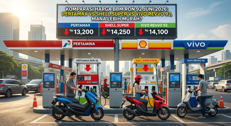 Komparasi Harga BBM RON 92 Juni 2026: Pertamax vs Shell Super vs Vivo Revvo 92, Mana Lebih Murah?