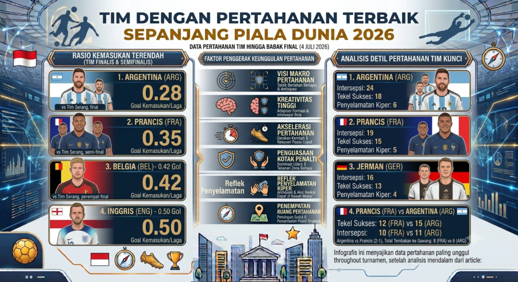 Tim dengan Pertahanan Terbaik Sepanjang Piala Dunia 2026