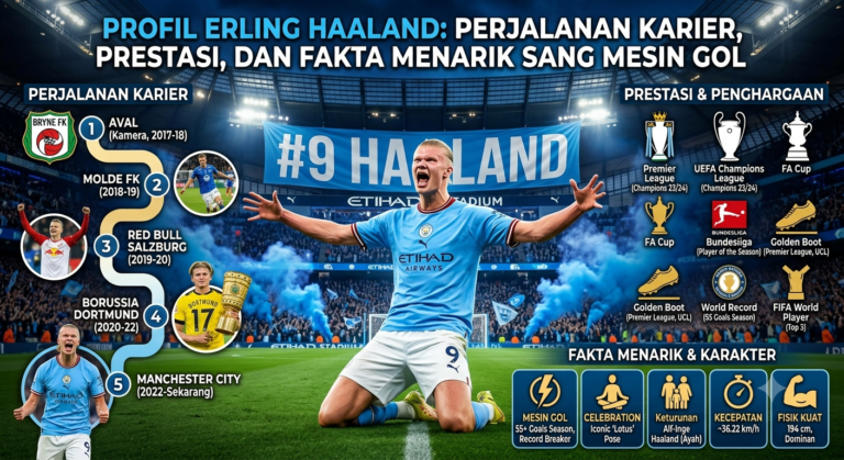 Profil Erling Haaland: Perjalanan Karier, Prestasi, dan Fakta Menarik Sang Mesin Gol