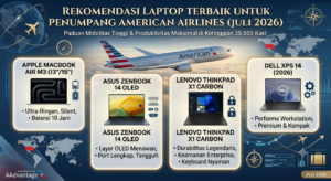 Rekomendasi Laptop Terbaik untuk Penumpang American Airlines (Juli 2026)