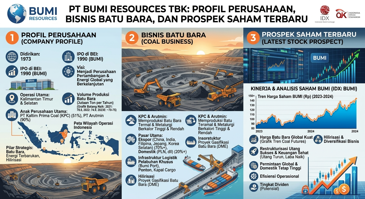 PT Bumi Resources Tbk: Profil Perusahaan, Bisnis Batu Bara, dan Prospek Saham Terbaru