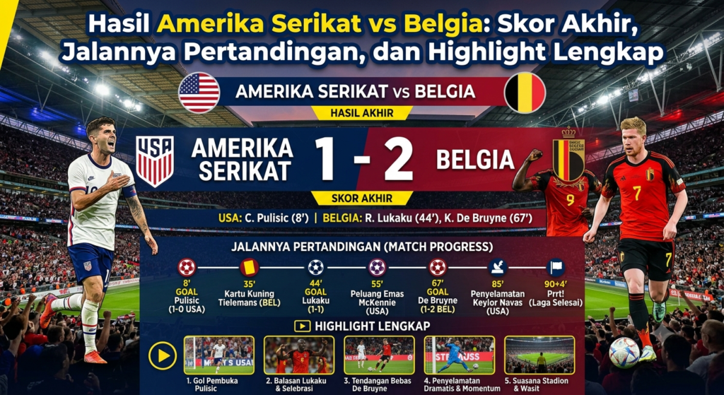 Hasil Amerika Serikat vs Belgia: Skor Akhir, Jalannya Pertandingan, dan Highlight Lengkap