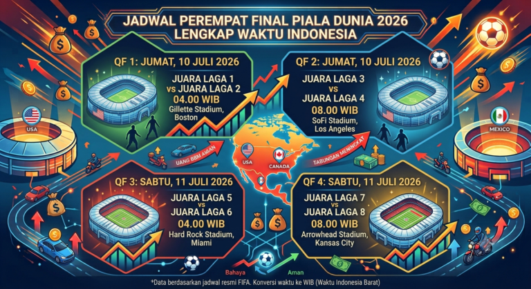 Jadwal Perempat Final Piala Dunia 2026 Lengkap Waktu Indonesia