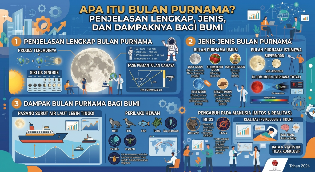 Apa Itu Bulan Purnama? Penjelasan Lengkap, Jenis, dan Dampaknya bagi Bumi