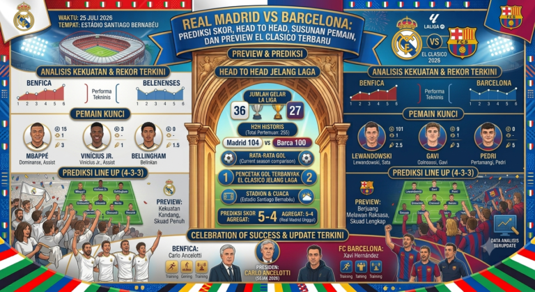 Real Madrid vs Barcelona: Prediksi Skor, Head to Head, Susunan Pemain, dan Preview El Clasico Terbaru