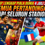 Rekap Lengkap Pertandingan Piala Dunia 4 Juli 2026 dari Seluruh Stadion