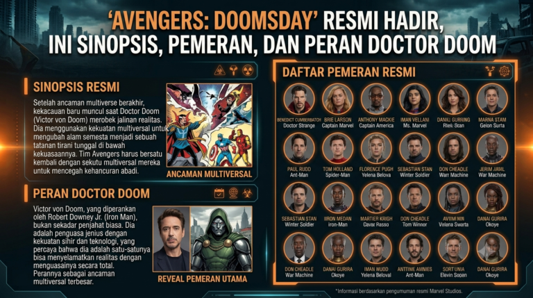 Avengers: Doomsday Resmi Hadir, Ini Sinopsis, Pemeran, dan Peran Doctor Doom
