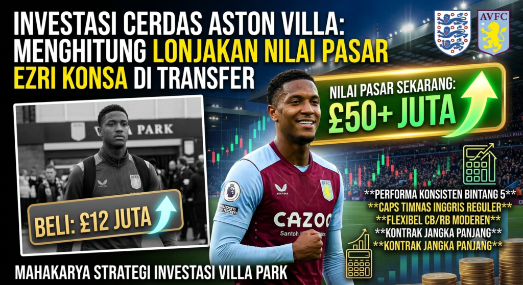 Investasi Cerdas Aston Villa: Menghitung Lonjakan Nilai Pasar Ezri Konsa Di Bursa Transfer