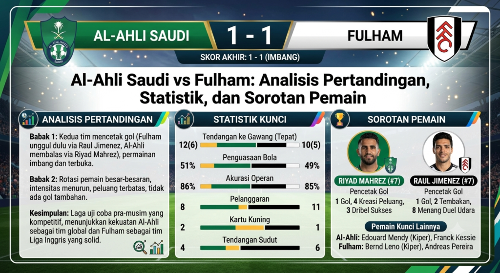 Al-Ahli Saudi Taklukkan Fulham? Analisis Pertandingan, Statistik, dan Sorotan Pemain