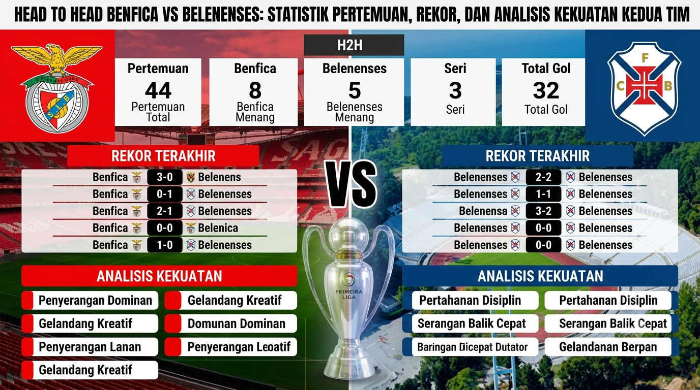 Head to Head Benfica vs Belenenses: Statistik Pertemuan, Rekor, dan Analisis Kekuatan Kedua Tim
