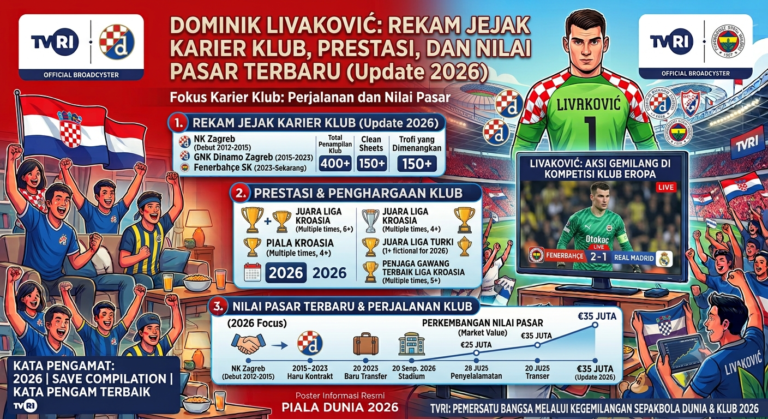 Dominik Livaković Main di Klub Mana? Rekam Jejak Karier, Prestasi, dan Nilai Pasar Terbaru
