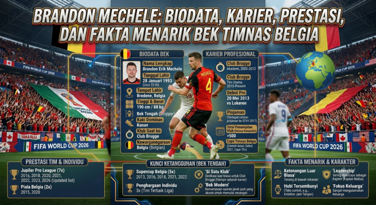 Brandon Mechele: Biodata, Karier, Prestasi, dan Fakta Menarik Bek Timnas Belgia