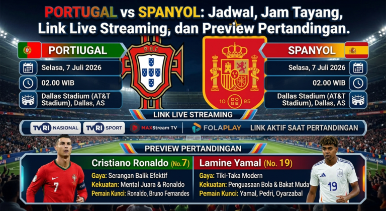 Portugal vs Spanyol: Jadwal, Jam Tayang, Link Live Streaming, dan Preview Pertandingan