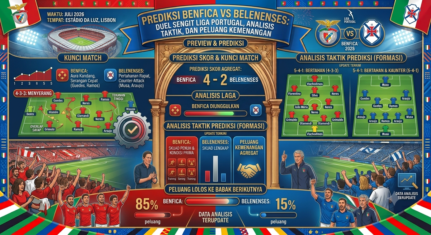 Prediksi Benfica vs Belenenses: Duel Sengit Liga Portugal, Analisis Taktik, dan Peluang Kemenangan