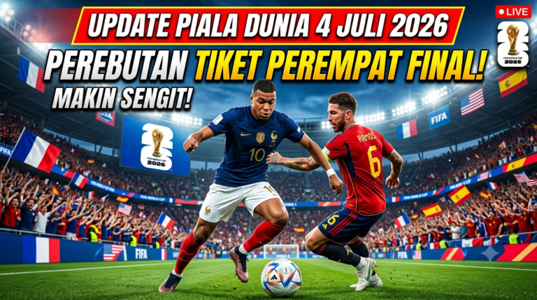 Update Piala Dunia 4 Juli 2026: Perebutan Tiket Perempat Final Makin Sengit