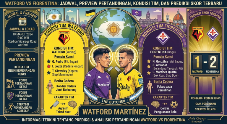Watford vs Fiorentina: Jadwal, Preview Pertandingan, Kondisi Tim, dan Prediksi Skor Terbaru